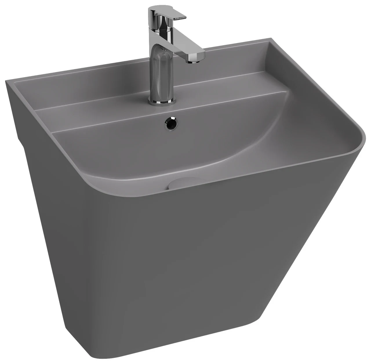 Isvea Sott'Aqua Wall-Hung Monobloc Washbasin 50 cm Stone Gray 10SQS37V02I