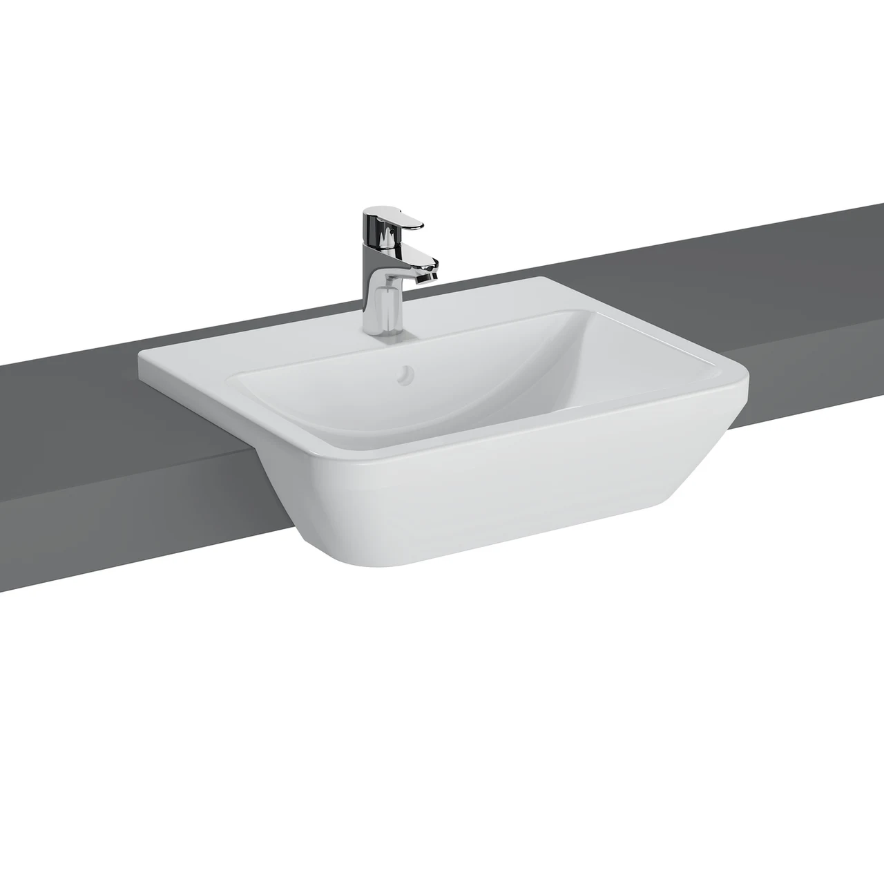 VitrA Integra Semi-Recessed Washbasin - 55cm 7069B003-0001