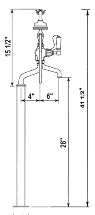 Perrin & Rowe Freestanding bath shower mixer without shower attachment with lever handles 3520