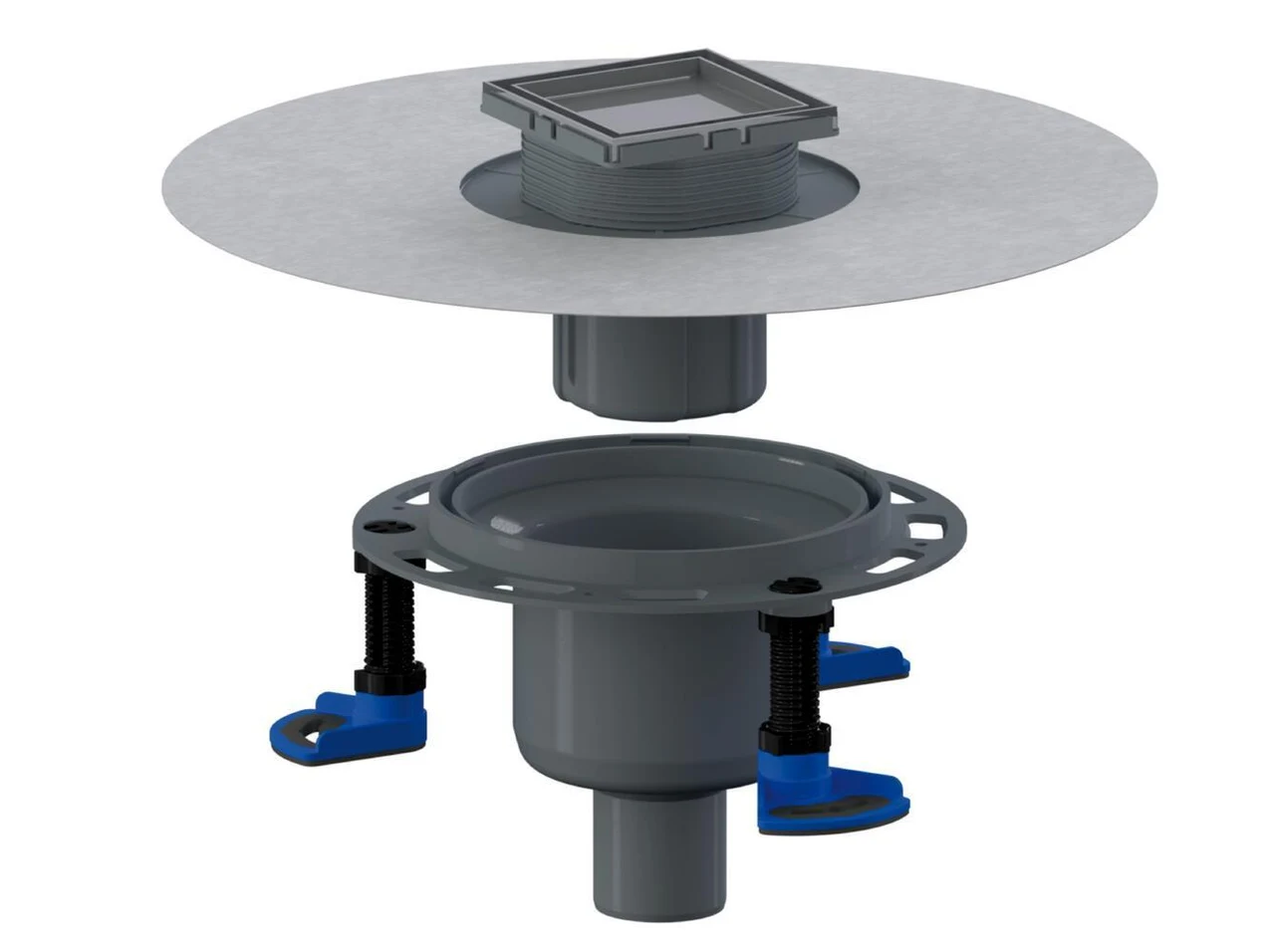 Dallmer Floor drain DallDrain Individual vertical, DN 50/DN 100, 100 x 100 mm 517203