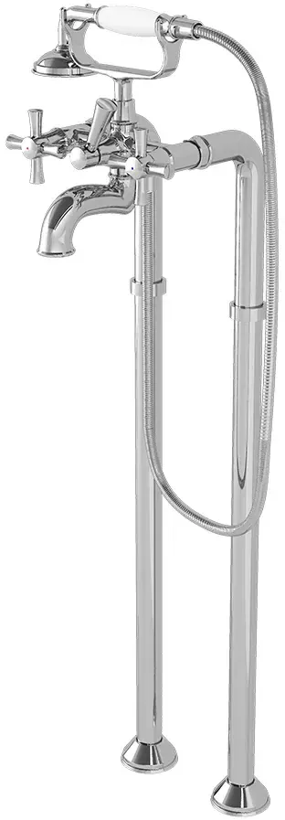 TOTO "Gloria" Cross Handle Floor Standing Bath & Shower Set ( TX411SGNCV3R ) TX411SGCV3