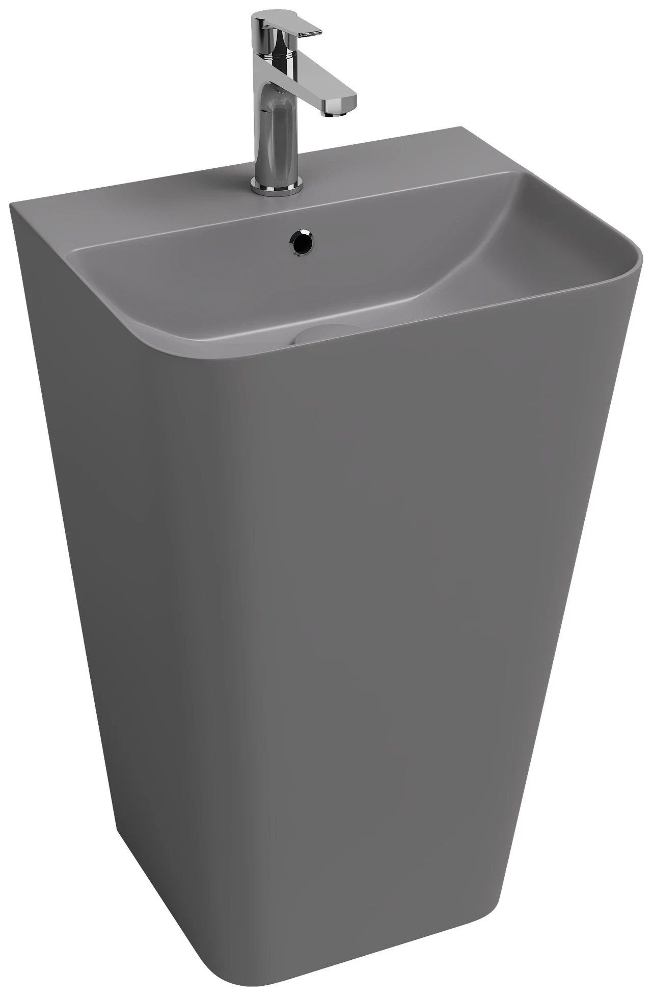 Isvea Sott'Aqua Monobloc Floor-Standing Washbasin 50 cm Stone Gray 10SQS37V01I