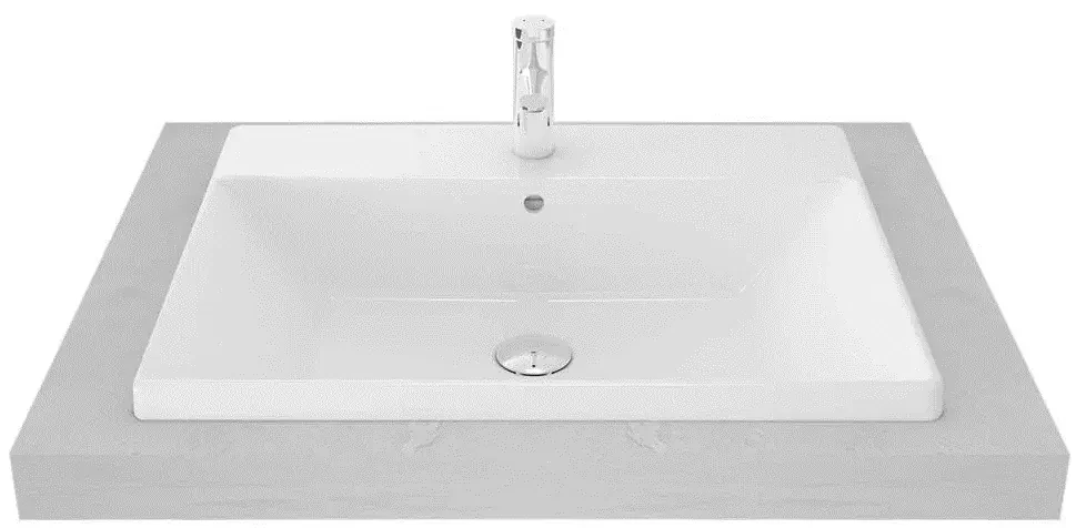 TOTO Self Rimming Lavatory 3 Tap Holes w/bracket (600 x 490 x 60 mm) LW639JW/F#W
