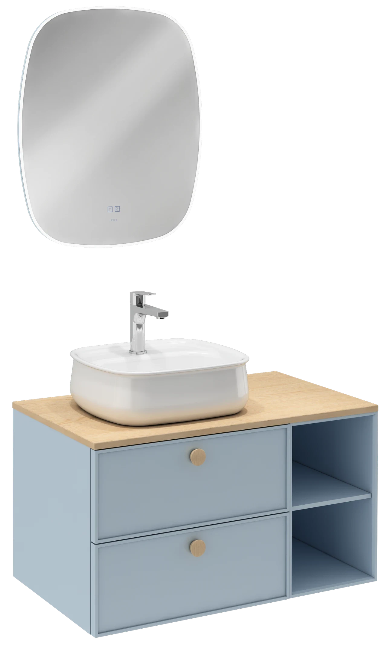 Isvea Mondo Double Drawer Washbasin Unit 90 cm 21MDS812090I