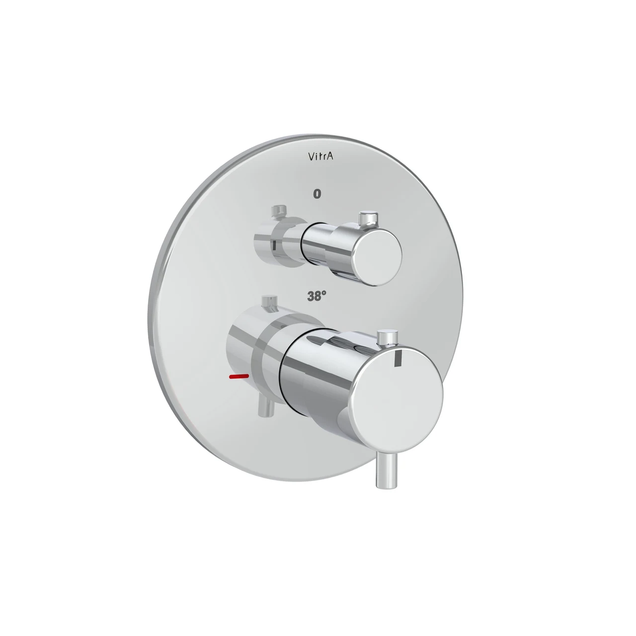 VitrA Aquaheat Thermostatic Built-in Bath/Shower Mixer - Round A43258EXP