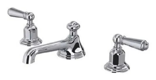 Perrin & Rowe Three hole deck mounted basin mixer with lever handles 3705
