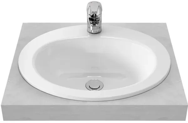 TOTO Self Rimming Lavatory 1 Tap Hole (486 x 409 mm) L568V3#W