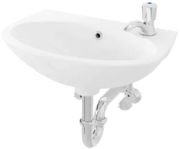 TOTO Wall Hung Lavatory 1 Tap Hole w/bracket (450 x 305 mm) LW246JW/F#W