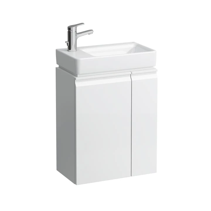 LAUFEN Small washbasin, asymetric left Combi-Pack 815955 with vanity unit
