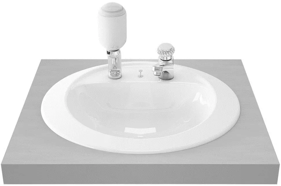 TOTO Self Rimming Lavatory 2 Tap Holes (540 x 490 mm) L521V1A#W