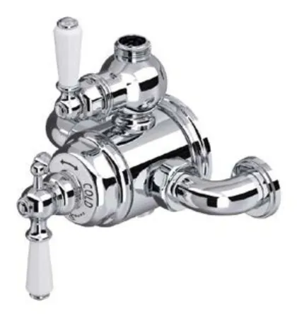 Perrin & Rowe Exposed thermostatic shower mixer with flow control with lever handles 5550