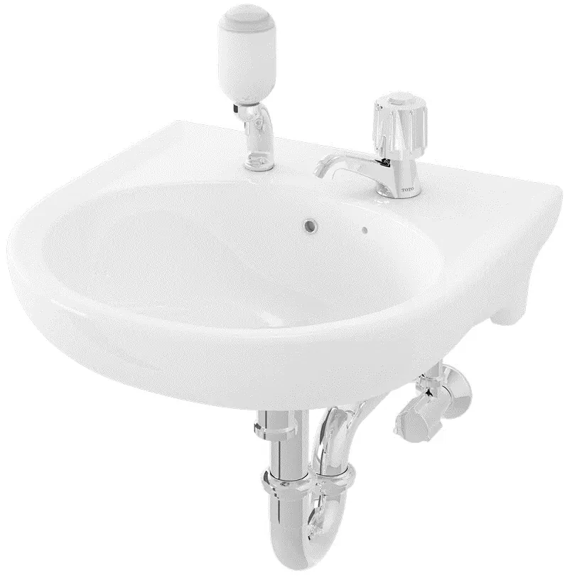 TOTO Wall Hung Lavatory 2 Tap Holes (430 x 435 mm) L529V1#W