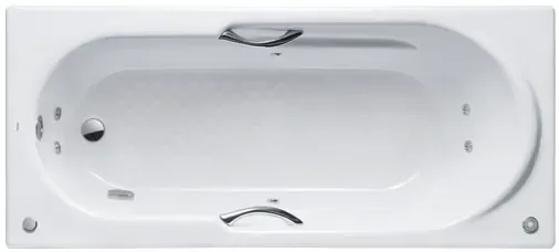 TOTO Enameled Cast Iron Non-apron Whirlpool Bathtub w/ Hand grips & Slip-resistant surface ( L )